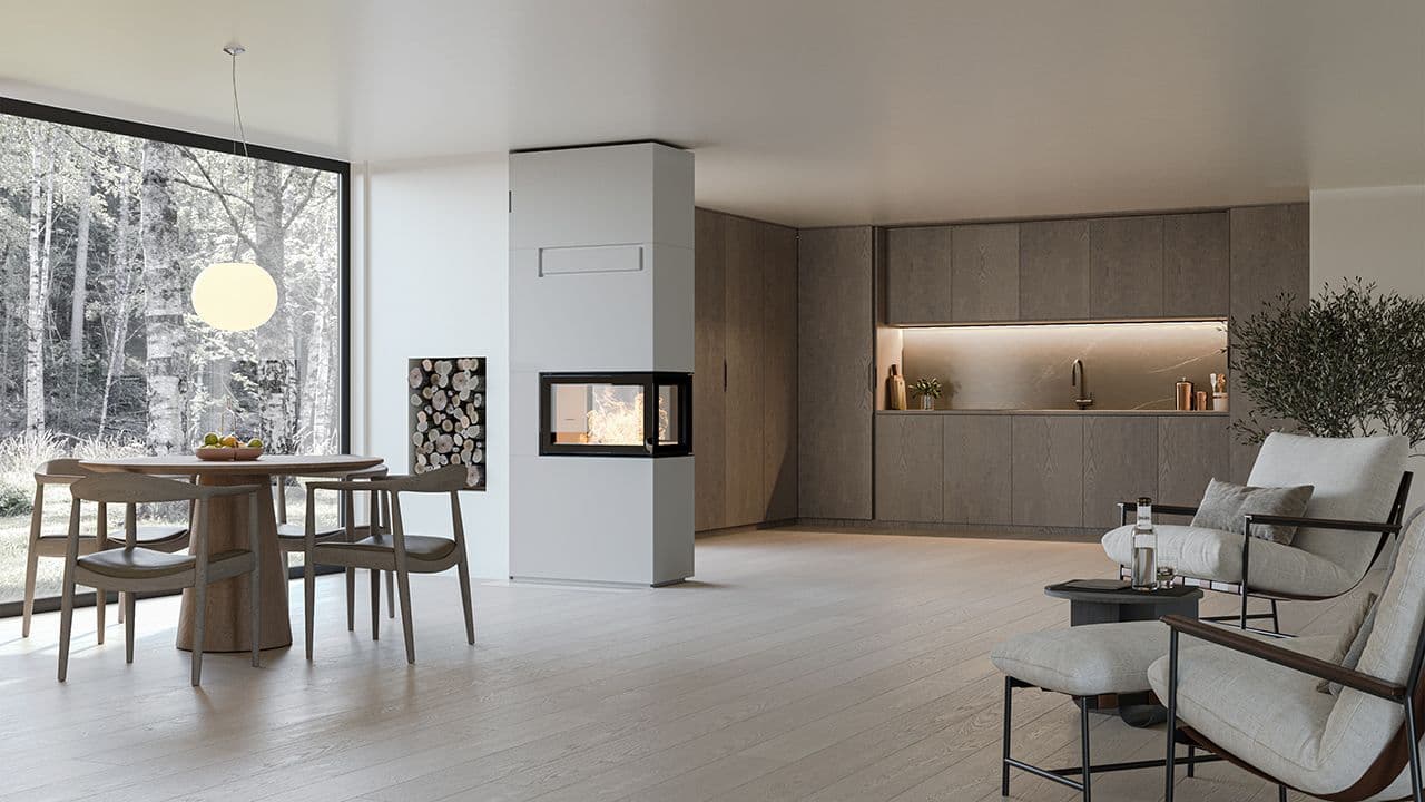 stue med møbler og peis