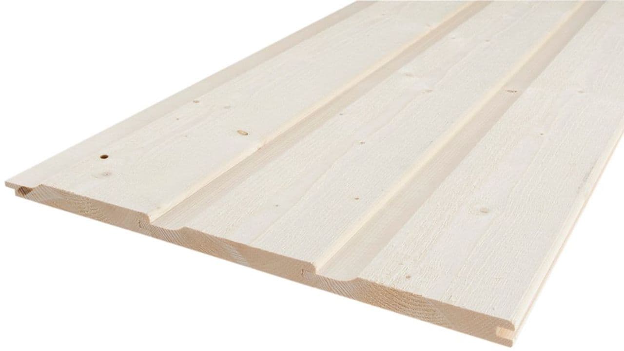 Produktbilde av Vestlandskledning, en skrå liggende, enkeltfalset kledning.